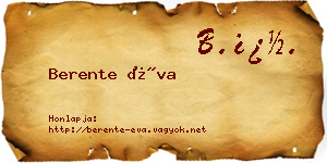 Berente Éva névjegykártya