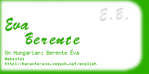 eva berente business card