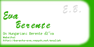 eva berente business card